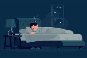 Illustration of young man sleeping