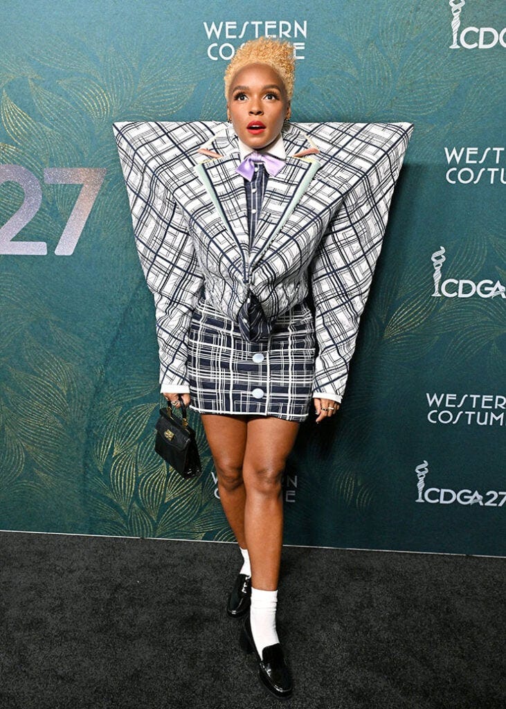 Janelle Monáe receives the Vanguard Spotlight Award at the Costume  Designers Guild Awards