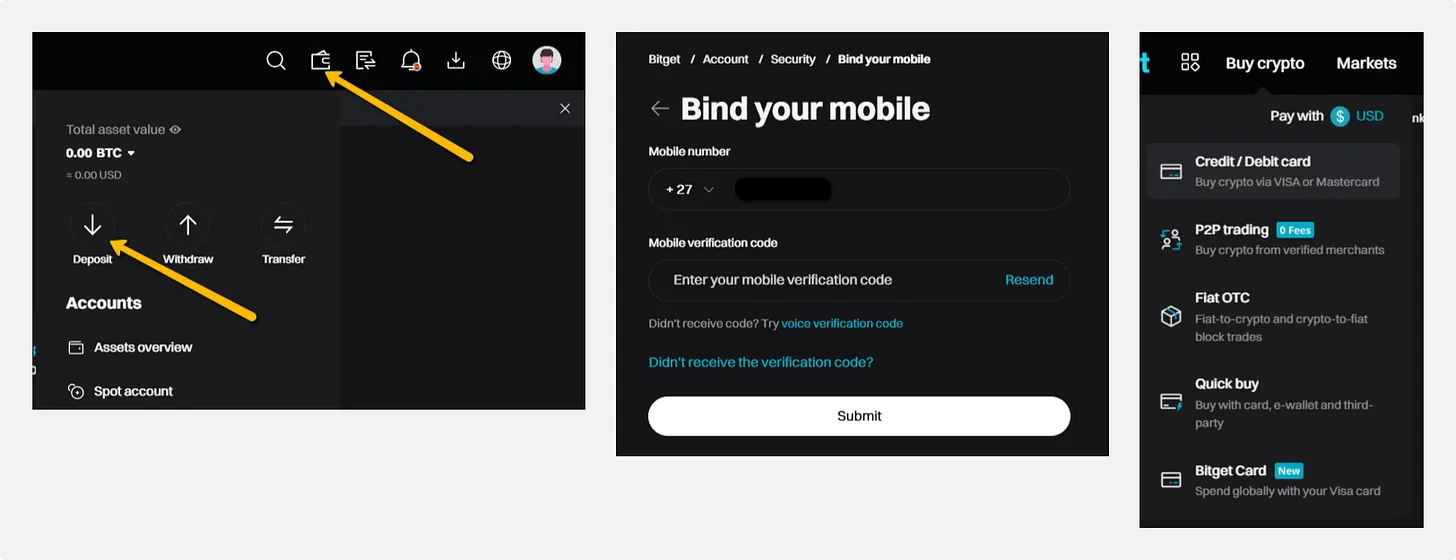 Making Your First Bitget Deposit