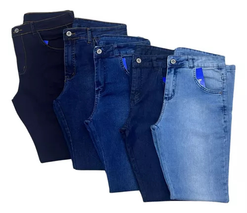 Kit 5 Calças Jeans Tradicional Com Lycra - Atacado