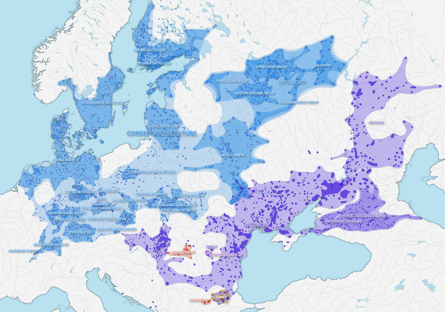 Pax Weltkrieg on X: "Map of Indo-European Cultures in 2750BC Corded ware  and Yamnaya were at their height at this time although Yamnaya was in its  late phase and Catacomb was in
