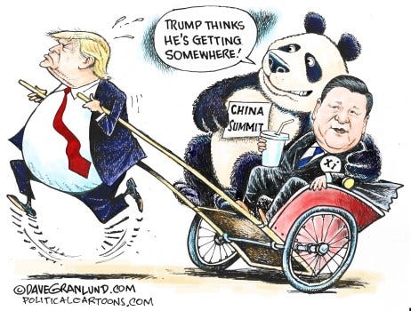 China summit Xi and Trump by Dave Granlund, PoliticalCartoons.com China summit Xi and Trump by Dave Granlund, PoliticalCartoons.com