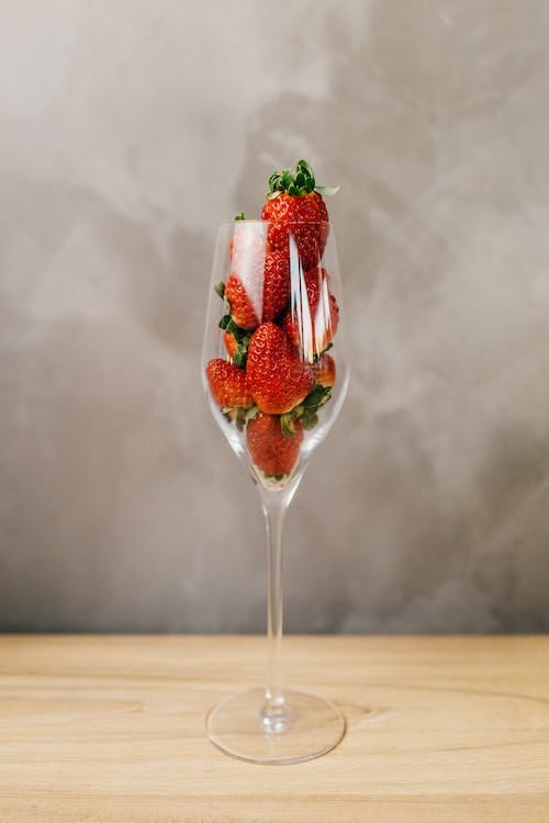 Free Strawberries in Clear Glass Stock Photo