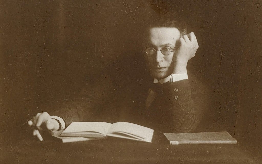 Karl Kraus at his writing desk