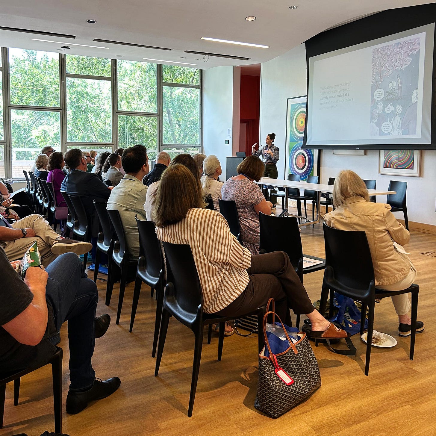 Graphic Novelist K. Woodman-Maynard presents her Great Gatsby graphic novel adaptation to the F. Scott Fitzgerald Conference 2025. 
