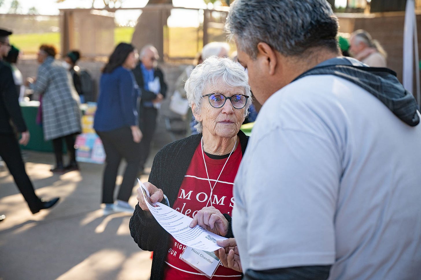Hazel Chandler speaks to attendees at Arizona Environment Day near the Arizona State Capitol. Hazel Chandler speaks to attendees at Arizona Environment Day near the Arizona State Capitol.