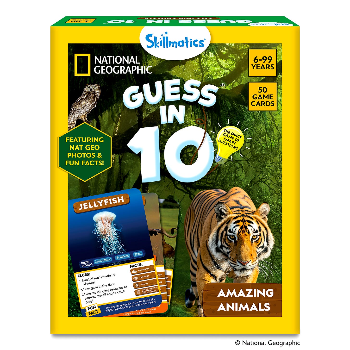 Skillmatics Guess in 10 National Geographic Animals, Educational Card Game