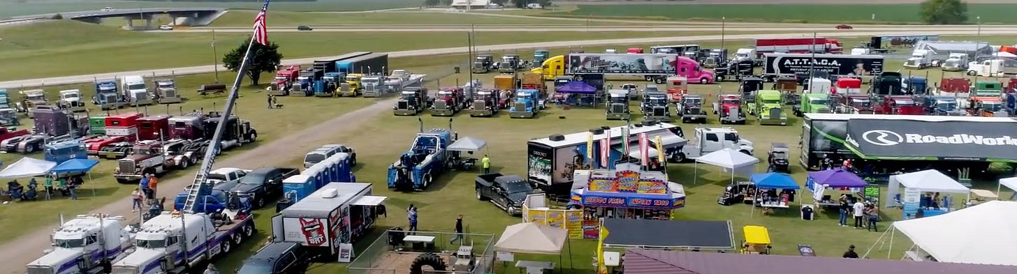 view of hundreds of trucks at the busted knuckle event view of hundreds of trucks at the busted knuckle event