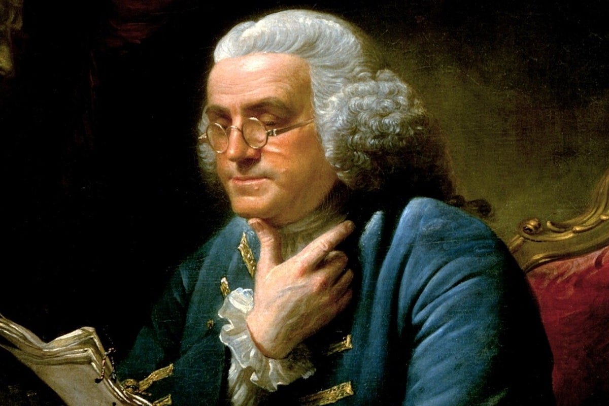benjamin franklin wearing a pair of round glasses frame benjamin franklin wearing a pair of round glasses frame