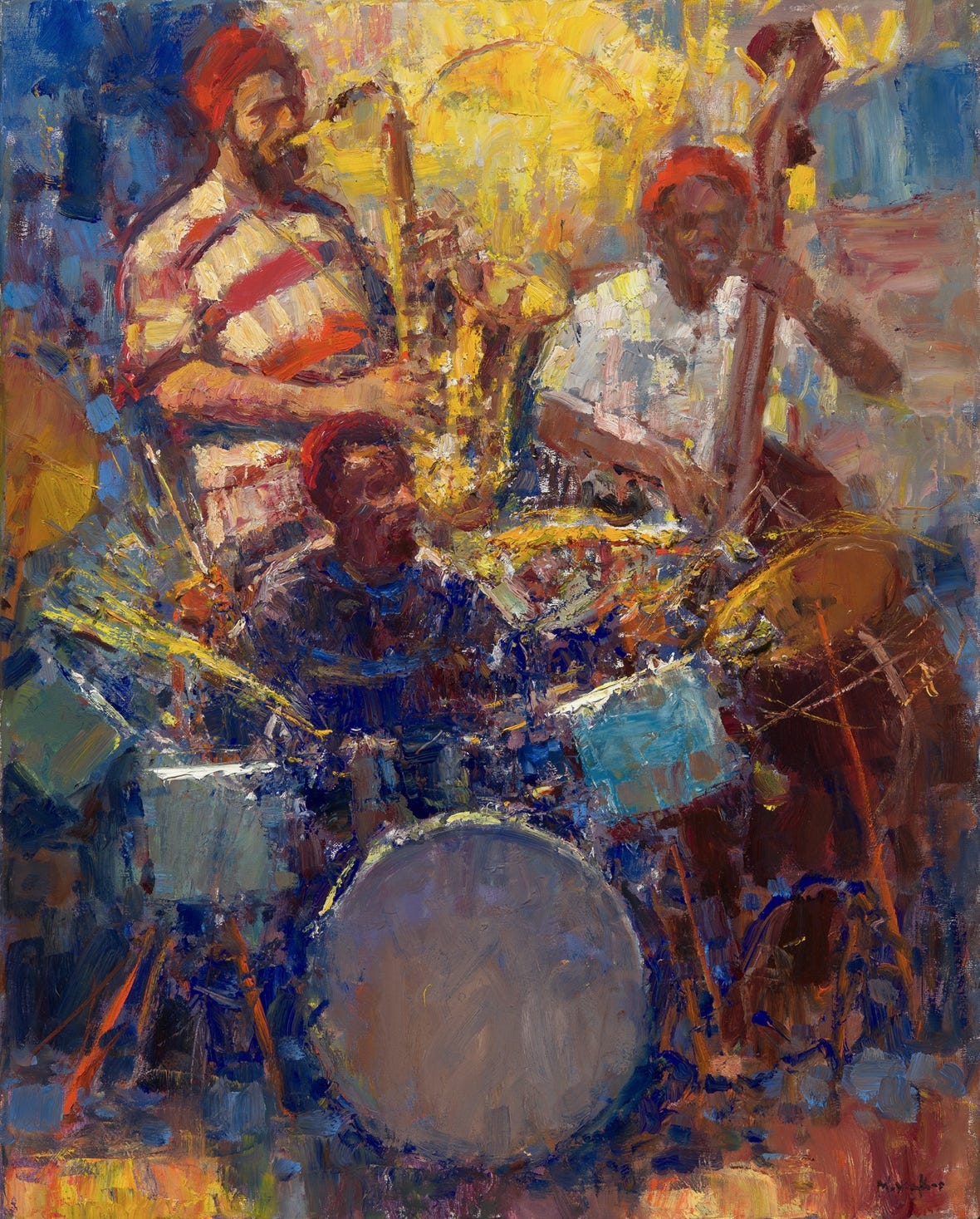 A group of musicians playing instruments

Description automatically generated