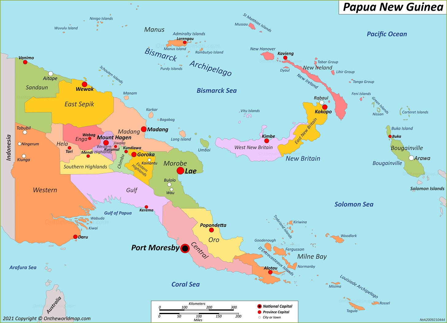Map of Papua New Guinea