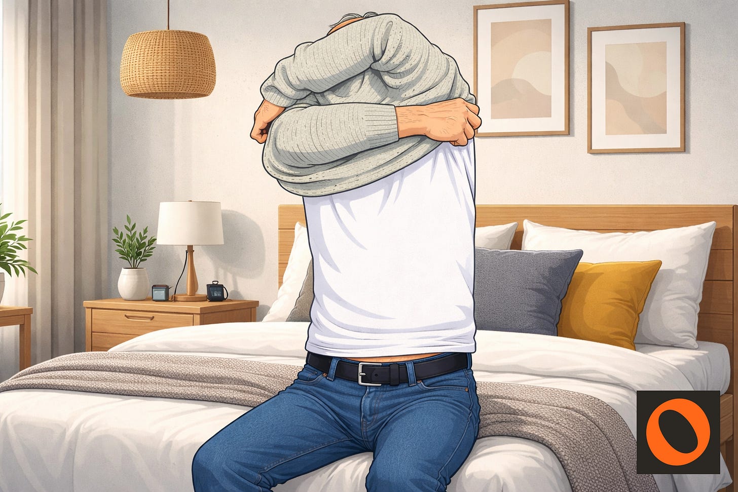 Senior removing their sweater Senior removing their sweater