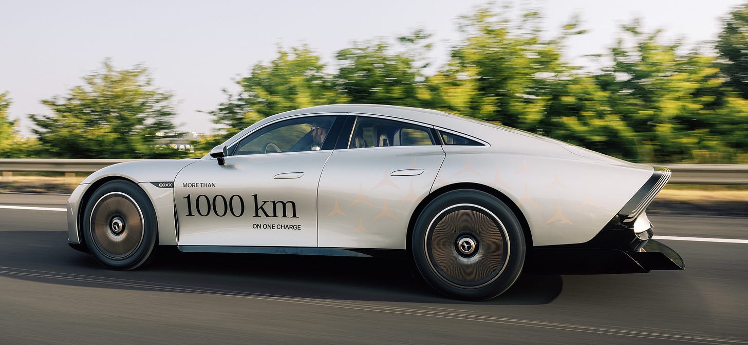 Mercedes-Benz's ultra-efficient VISION EQXX electric car traveled 750 miles (1,200 km) on a single charge | Electrek Mercedes-Benz's ultra-efficient VISION EQXX electric car traveled 750 miles (1,200 km) on a single charge | Electrek