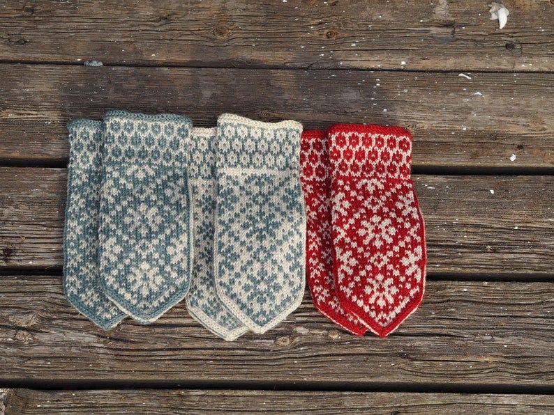 KNITTING PATTERN Frost mittens pattern for Norwegian knitted mittens image 4
