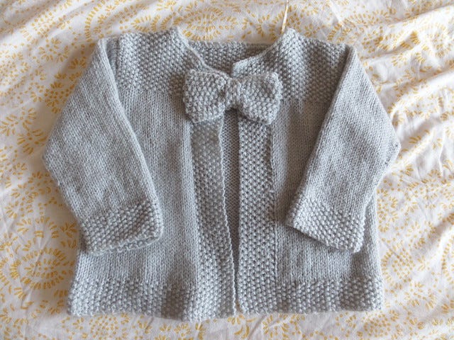 Finished Bow Cardigan for Jasmine Finished Bow Cardigan for Jasmine