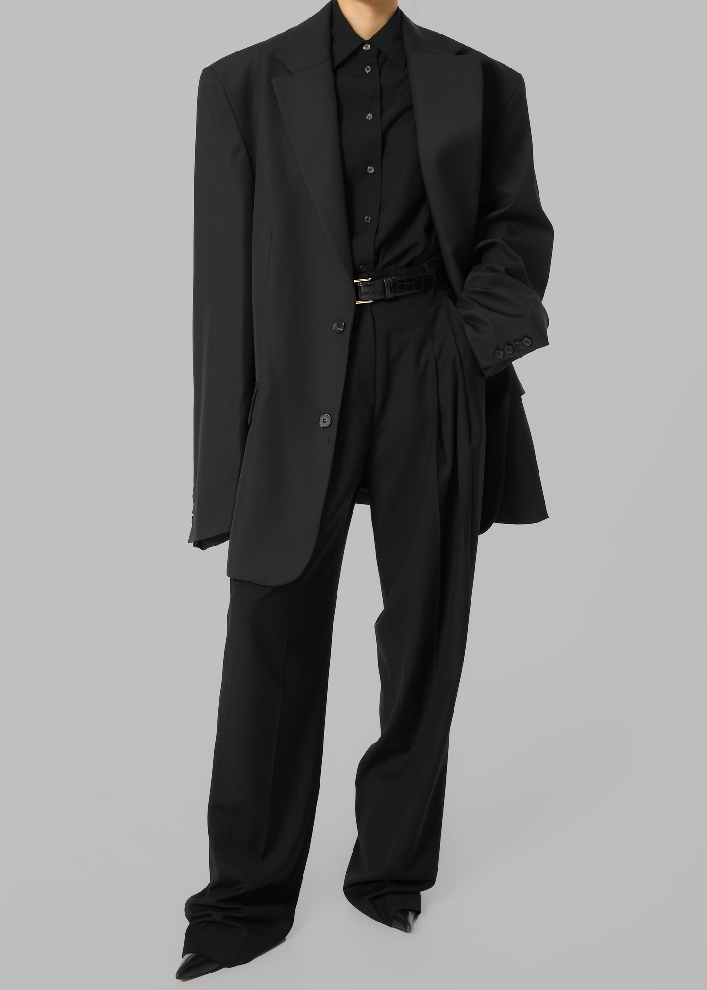 Gelso Pleated Trousers - Black - 4