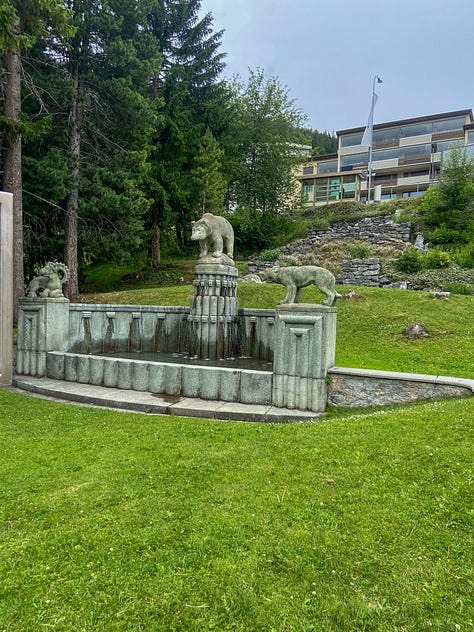 Pictures of park next to the conference center in Davos