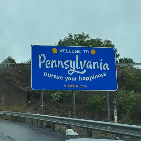 Various state line signs in Pennsylvania, Ohio, Nebraska, Wyoming and Montana