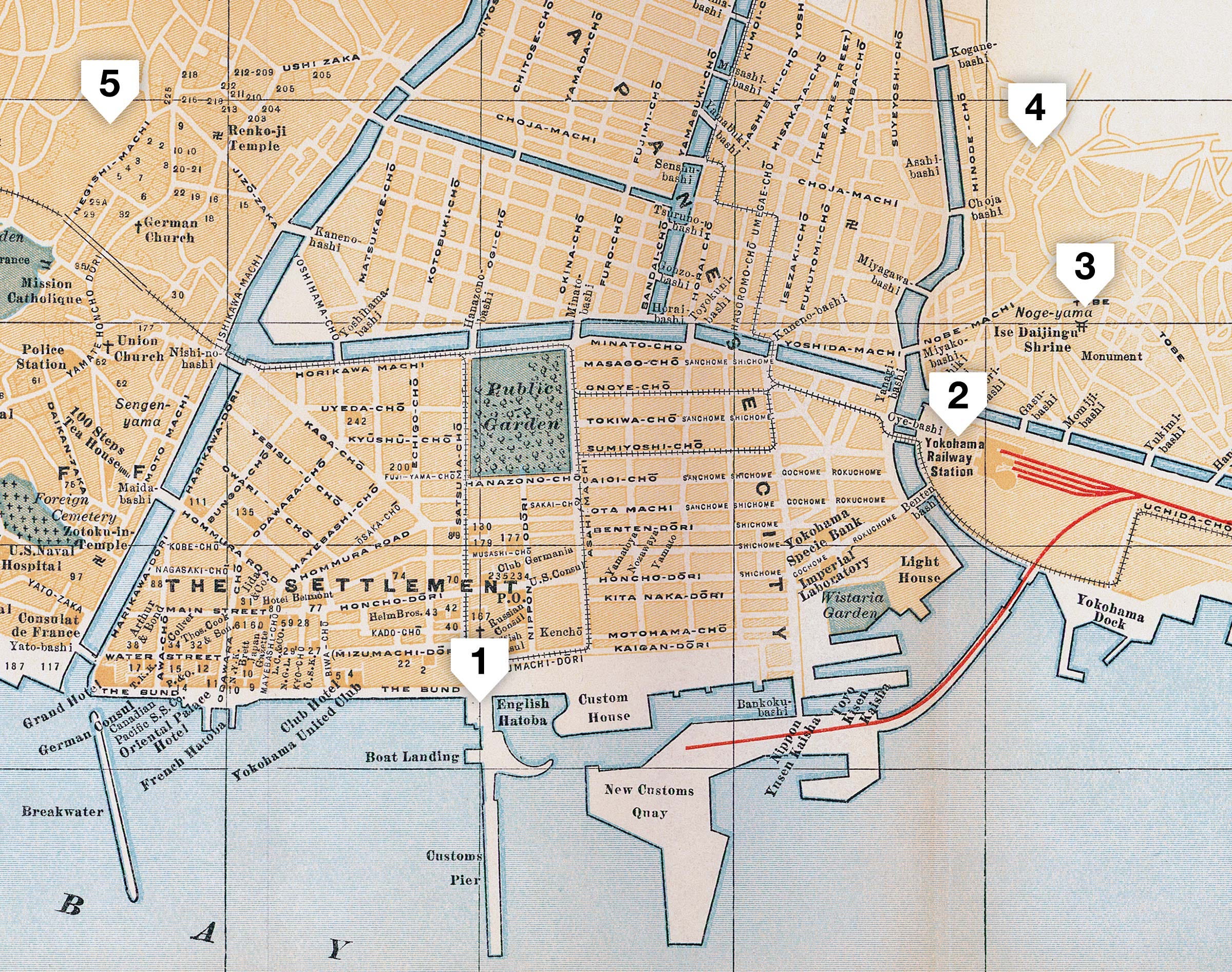 70417-0001 - 1920 (Taisho 9) map of Yokohama 70417-0001 - 1920 (Taisho 9) map of Yokohama