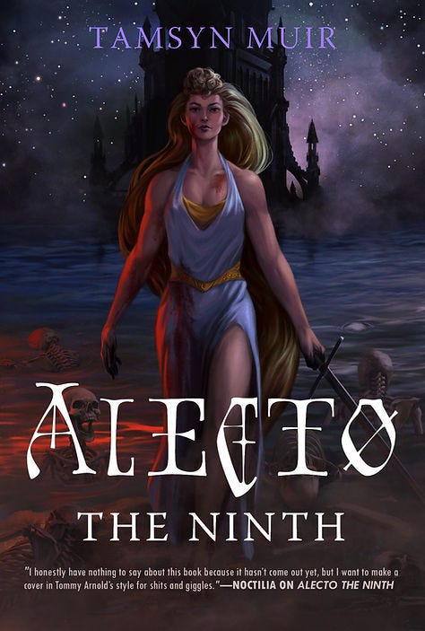 A blonde woman on the cover of a fan-made Alecto the Ninth. A blonde woman on the cover of a fan-made Alecto the Ninth.
