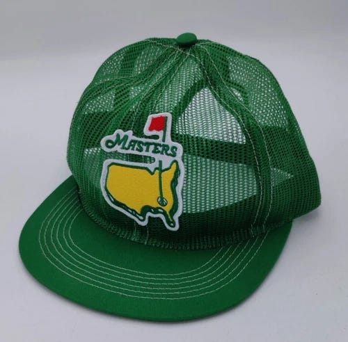 VINTAGE The Masters Augusta Georgia Hat Cap Snap Back All Mesh - K-Products USA - Picture 1 of 8