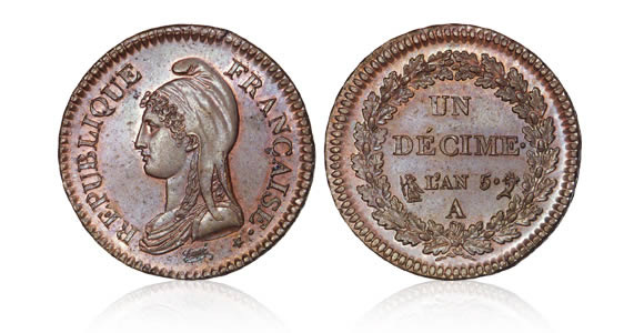 e-FRANC valeur monnaies françaises, pièces Centimes et Francs