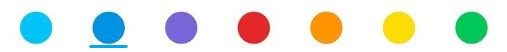 Seven dots of different colors. Dot 2 underlined.