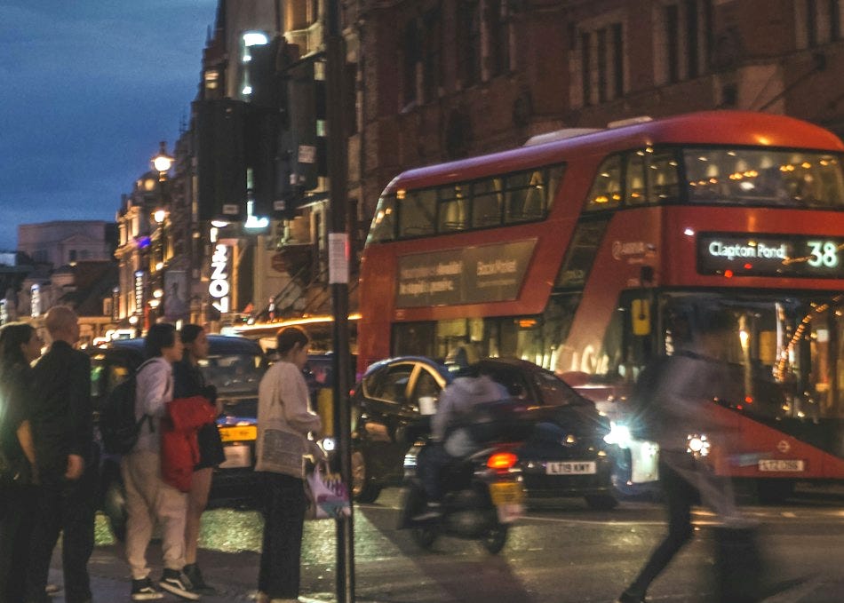 a double decker bus on the street