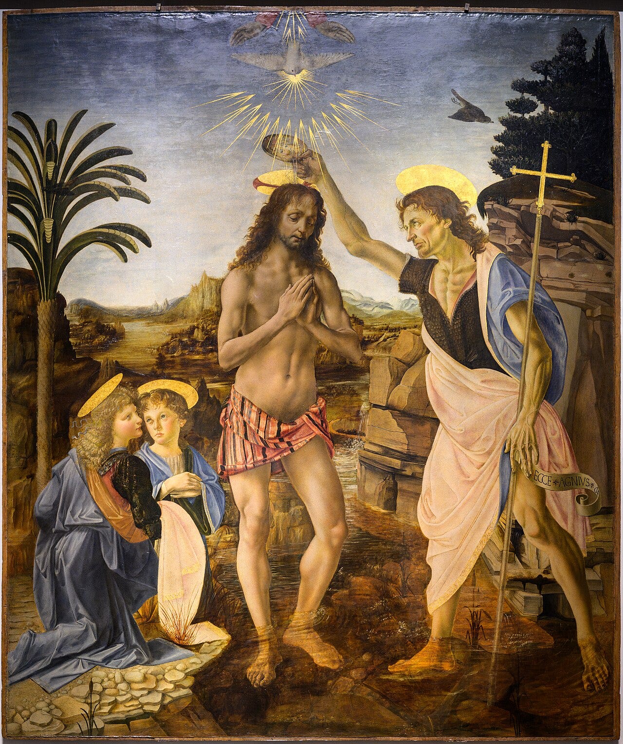 Baptism of Christ Verrocchio Leonardo