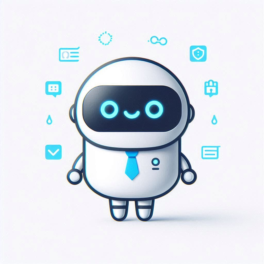 robo protocolo fundo branco minimalista fofo