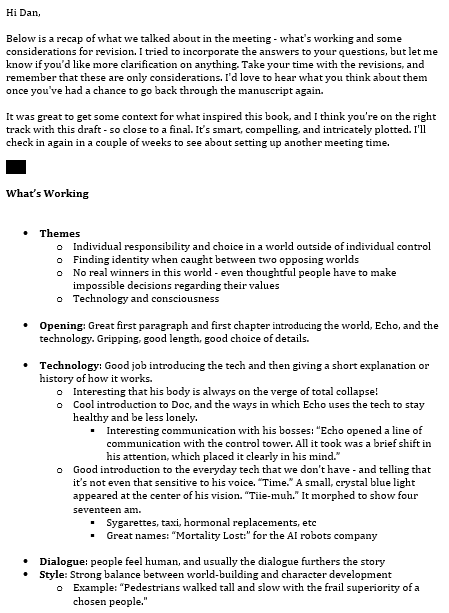 three screenshots of email traffic summarizing the notes of a conversation
