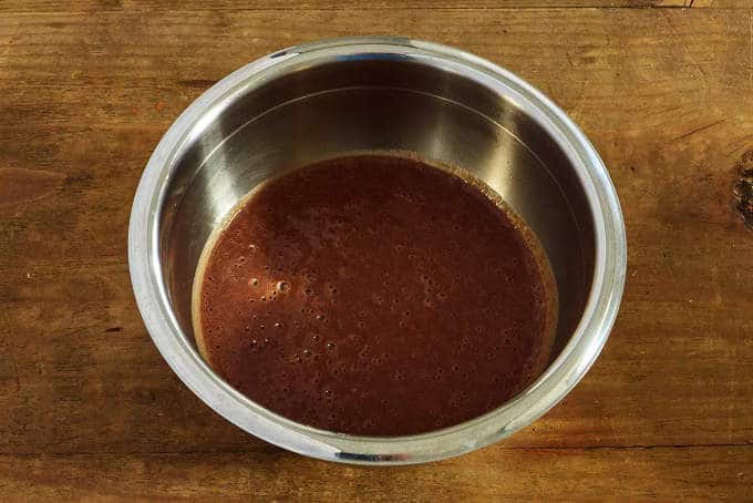 Bean sauce in mixing bowl