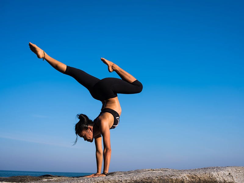 single woman and some yoga