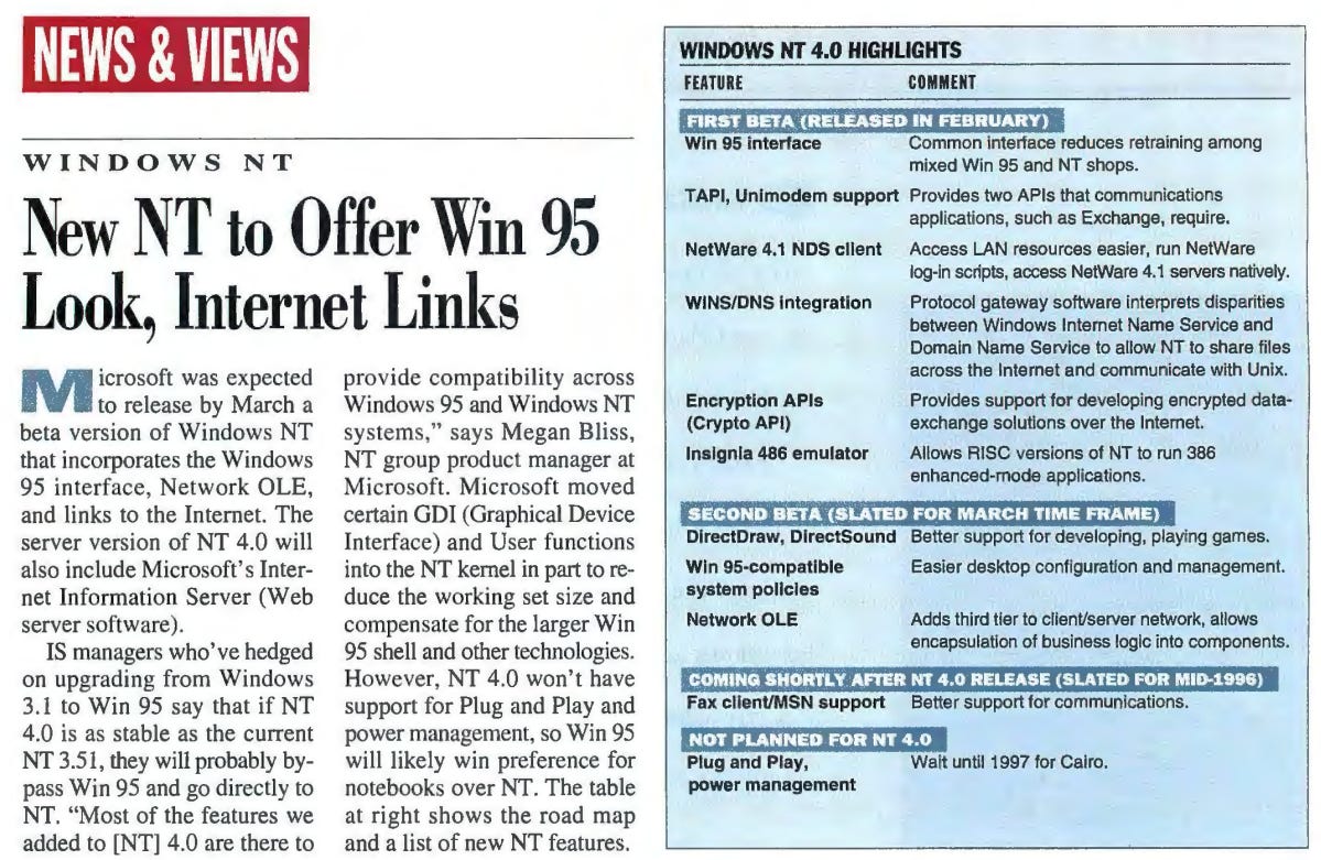 The History of Windows NT 4 - by Bradford Morgan White
