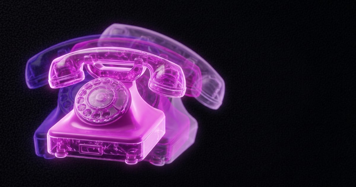 Glowing magenta rotary phone with overlapping afterimages. Glowing magenta rotary phone with overlapping afterimages.