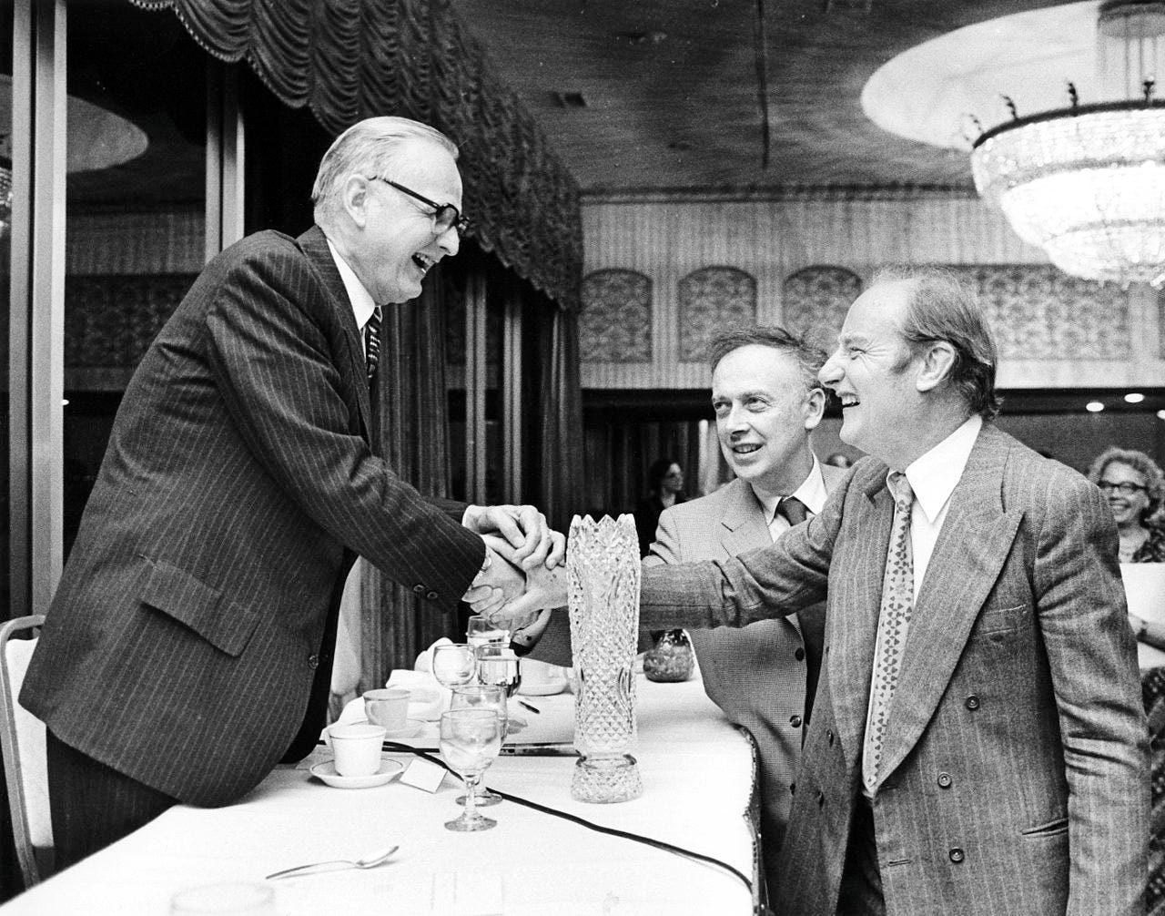 Maclyn McCarty with Francis Crick and James D. Watson, three of the pioneers in understanding the structure of DNA and demonstrating it to be the carrier of genetic information. Marjorie McCarty, CC BY 2.5, via Wikimedia Commons Maclyn McCarty with Francis Crick and James D. Watson, three of the pioneers in understanding the structure of DNA and demonstrating it to be the carrier of genetic information. Marjorie McCarty, CC BY 2.5, via Wikimedia Commons