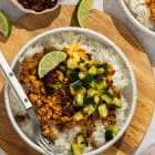 chili crunch ground chicken bowls
