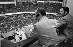 Detroit Red Wings radio crew. Budd Lynch (1949-2009) Bruce Martyn  (1964-1995).