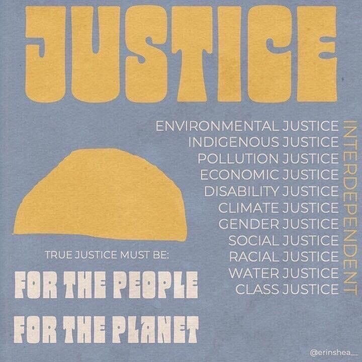 This may contain: a poster with the words justice on it