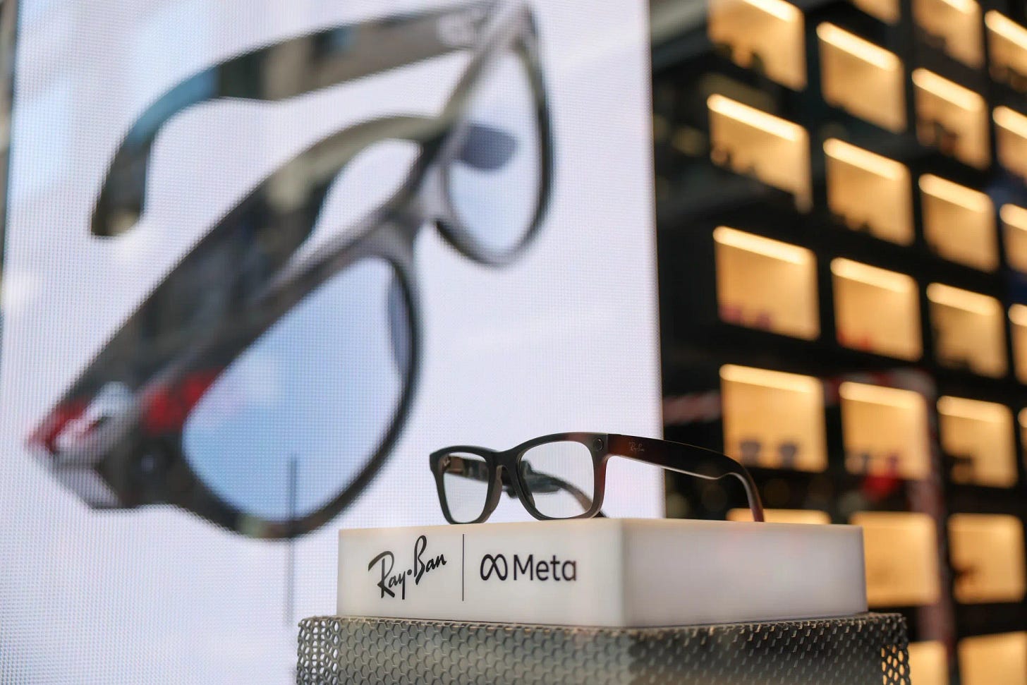 Ray-Ban Meta smart glasses at a Ray Ban store in London.