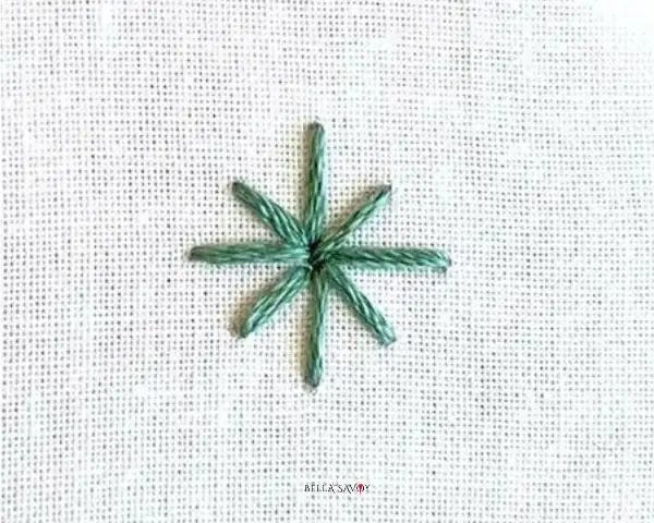 finished star stitch