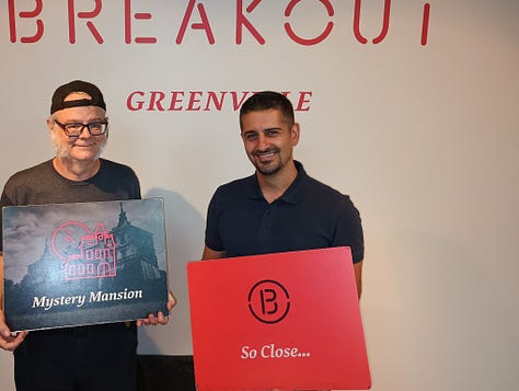 A bunch of Axe-holes, Escape Room and Open Works Game Night