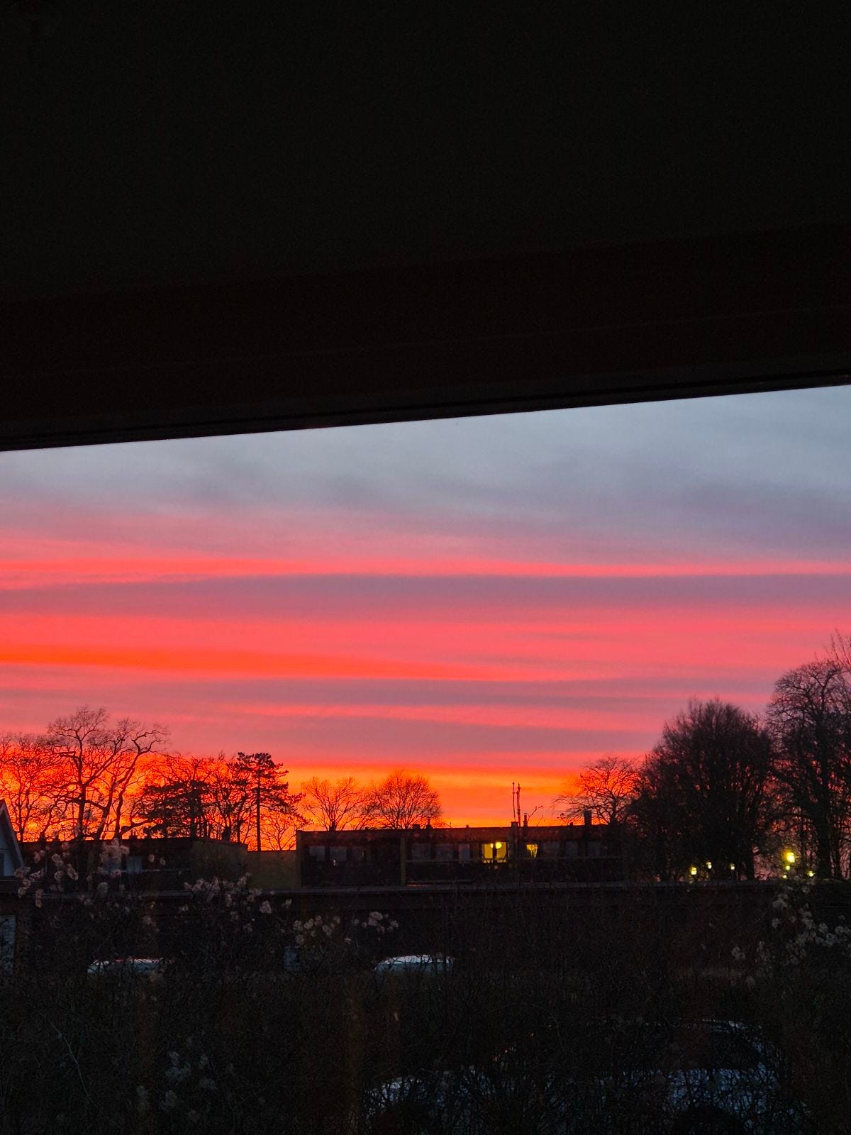 An early April sunset in southern Sweden. An early April sunset in southern Sweden.