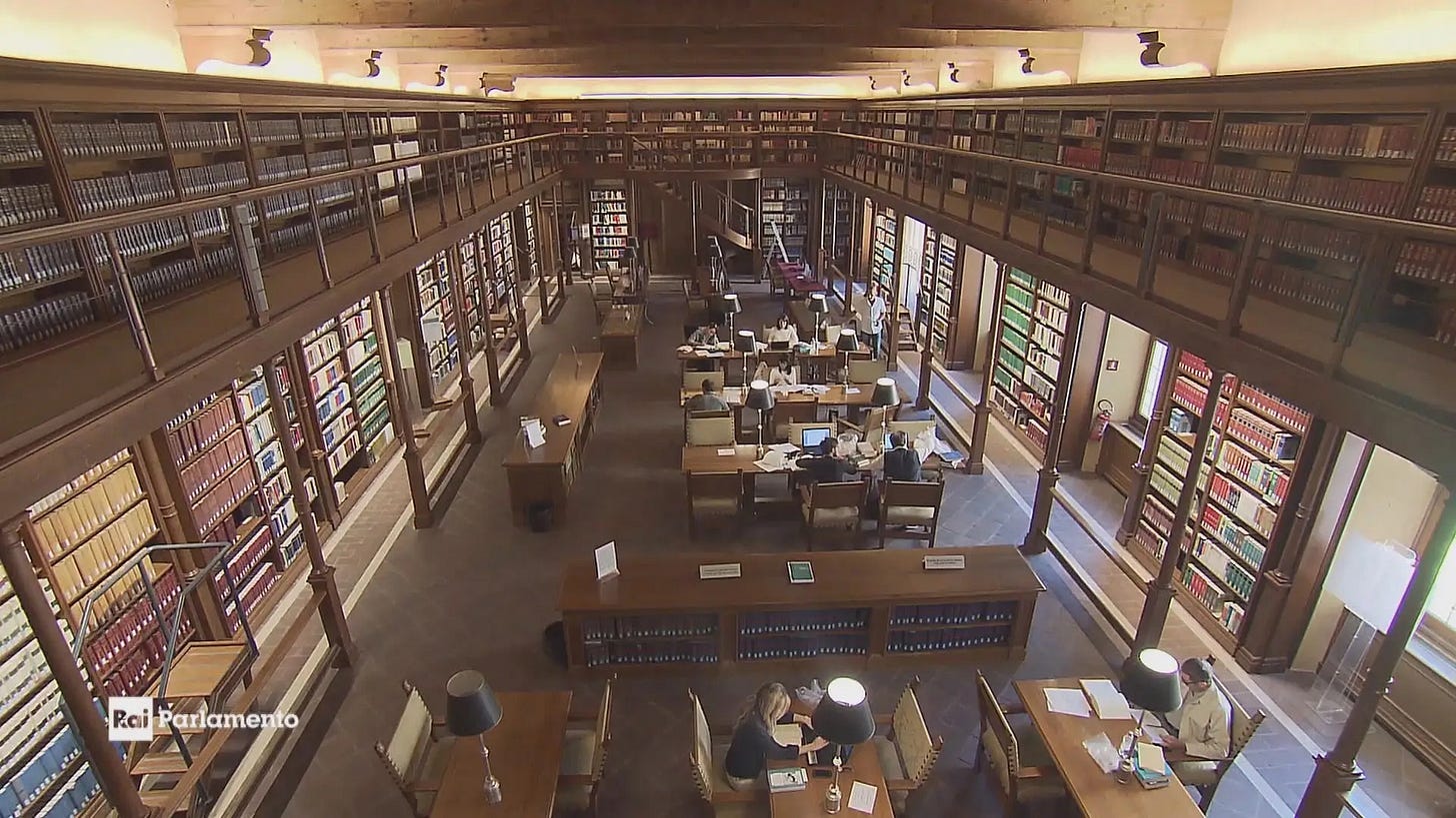 La biblioteca della Camera dei Deputati (Immagine Rai Parlamento) La biblioteca della Camera dei Deputati (Immagine Rai Parlamento)