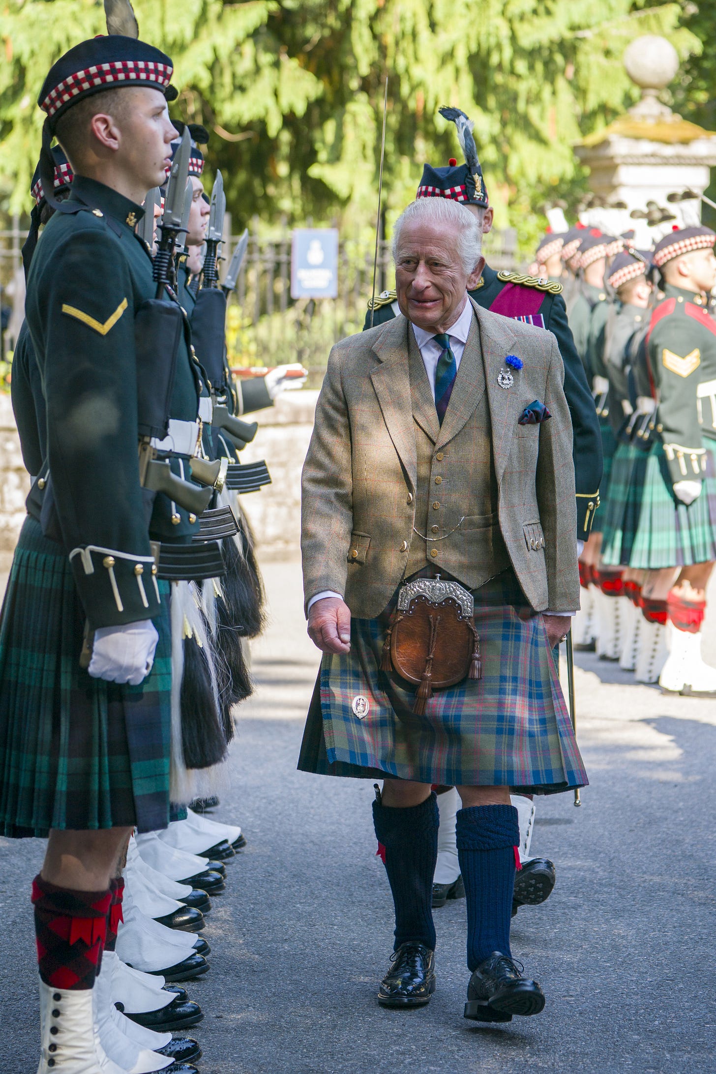 King Charles inspecting guard of honour at Balmoral