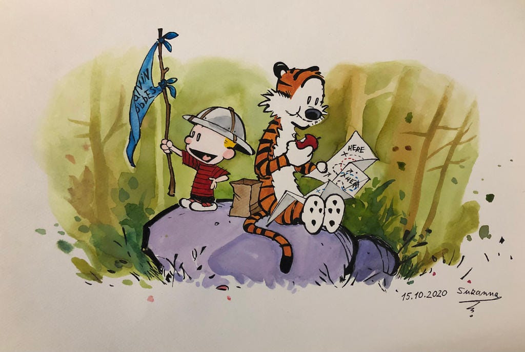 Calvin and Hobbes: Summer in the woods by SuzannaSVK on DeviantArt