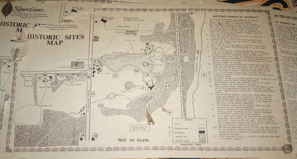 1980 map, Kalamazoo Nature Center 1980 map, Kalamazoo Nature Center
