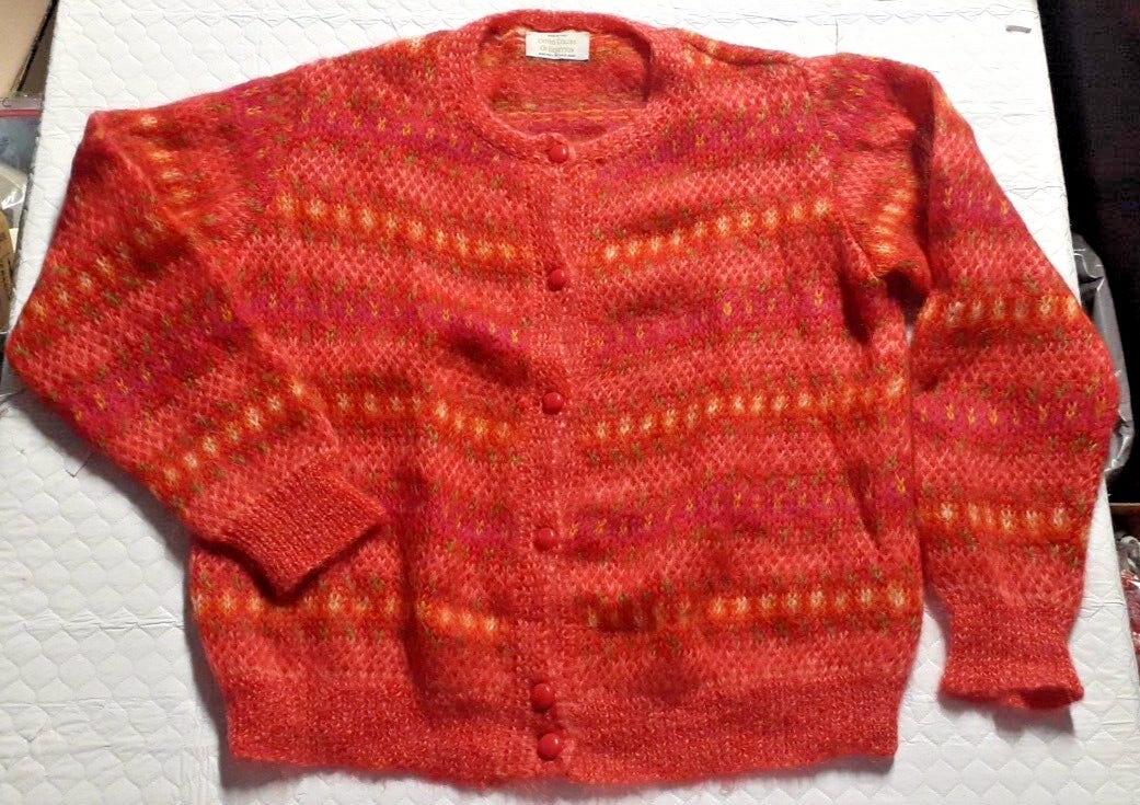 United Colors of Benetton Sweater Cardigan Women Size 52 Mohair Blend Italy M-L - Picture 1 of 14