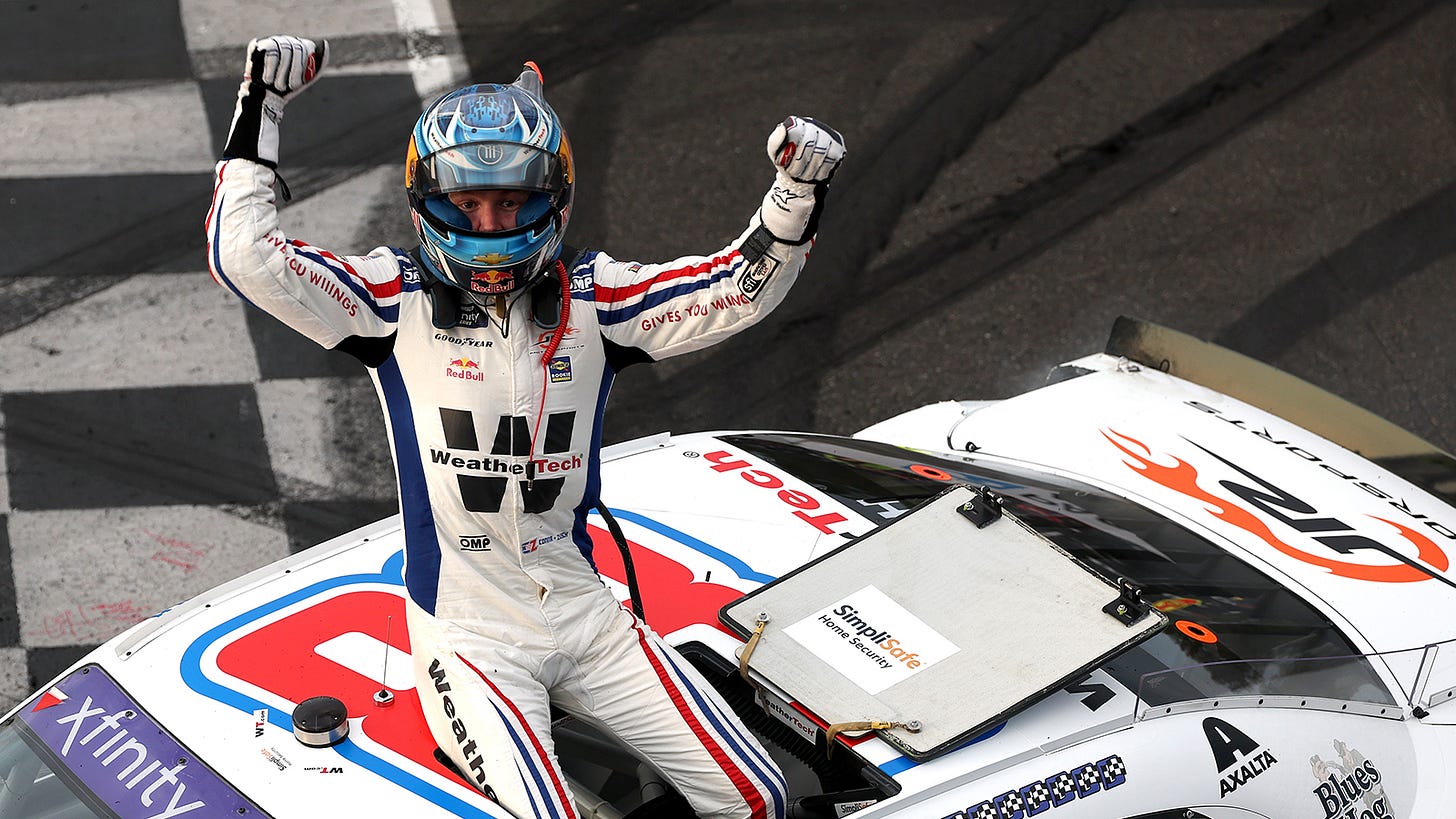 Hurt So Good, Connor Zilisch takes win at Portland in chaotic finish three weeks after undergoing collarbone surgery.