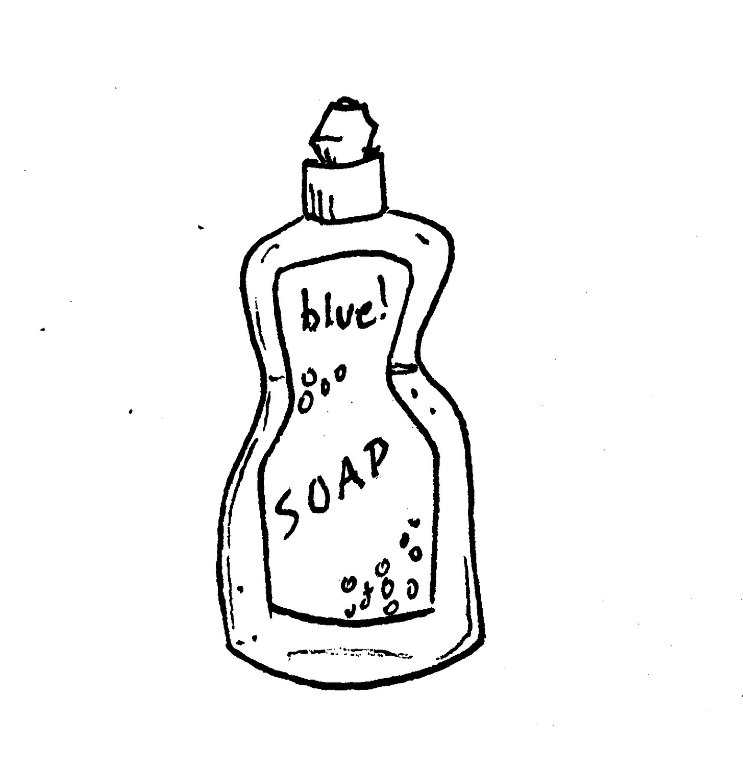 a simple line drawing of a bottle of dish soap a simple line drawing of a bottle of dish soap